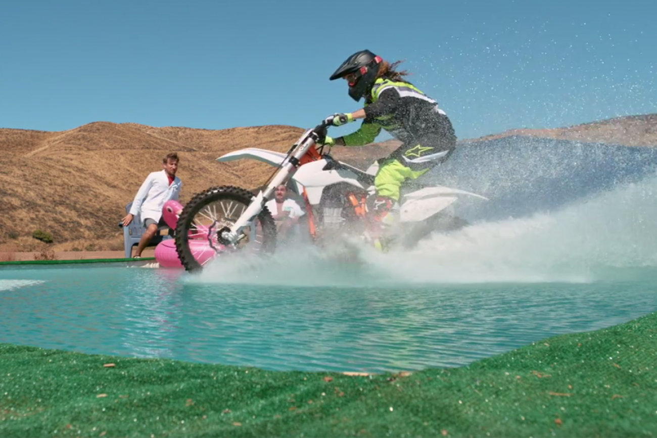 Watch: Bike on Water in Slow Mo