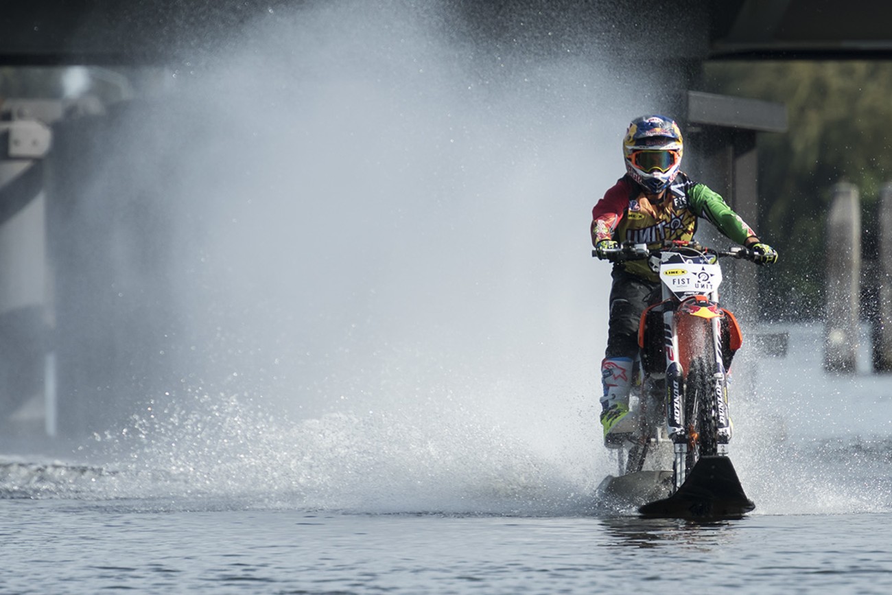 bike riding in water